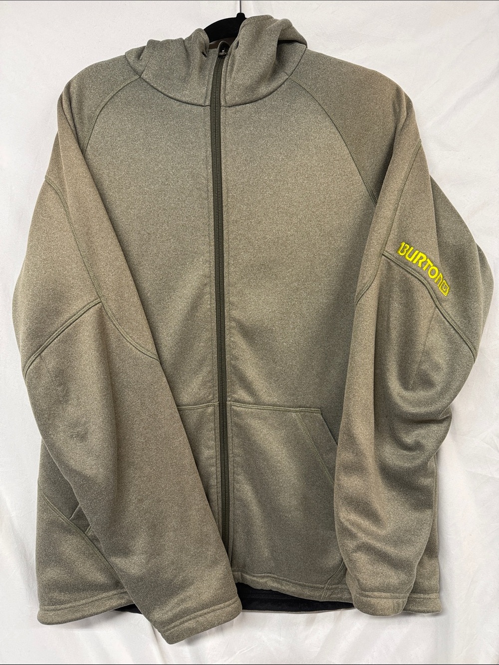 Burton Khaki/tan Windstopper Full-Zip Hooded Performance Jacket